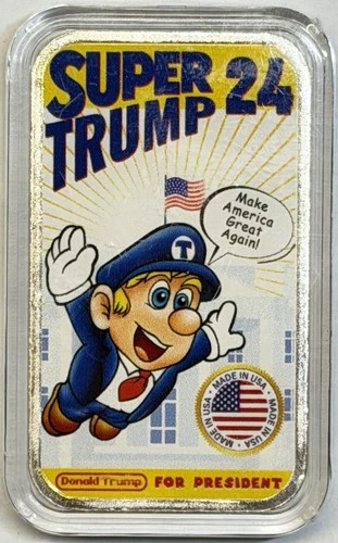 8-Bit Bullion Super Trump 24 1 oz Silver Bar