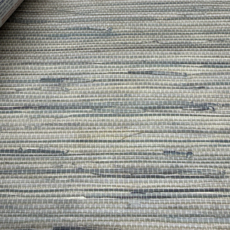 Papel tapiz vinilo vintage Norwall imitación tela hierba 110 pies cuadrados y beige parcial Foto 2 de 4