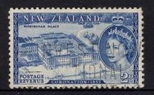 NEW ZEALAND 1953 CORONATION  2d BLUE  