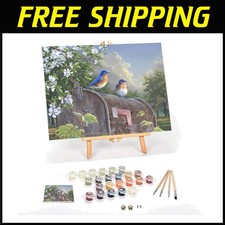 Adult Paint by Numbers Kit - Rural Route Bluebirds