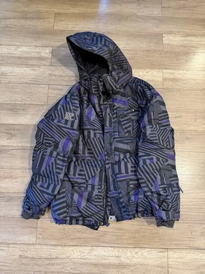 Ride Snowboards XXL Ski Jacket Black Purple Gray Geometric Waterproof Hooded