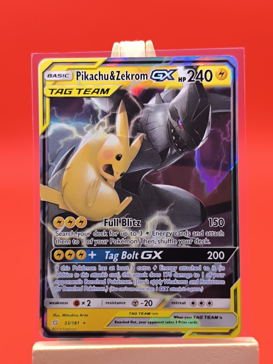 Pikachu & Zekrom Tag Team GX 33/181 Team Up Ultra Rare Pokemon