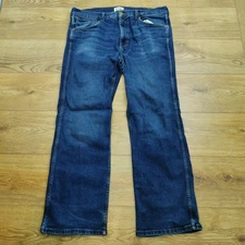 Wrangler Jeans Mens W38 L32 Blue Regular Fit Bootcut Leg Flare Zip Rodeo