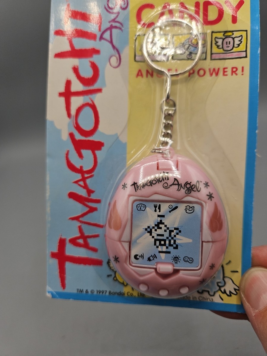 Vintage 90's 1997 Bandai Tamagotchi Angel Candy Key Chain Virtual