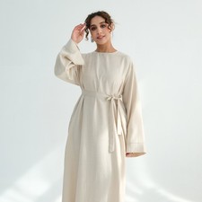 Long Dress Maxi Robe Elegant Women Abaya Muslim Kaftan Evening Gown Dubai Turkey