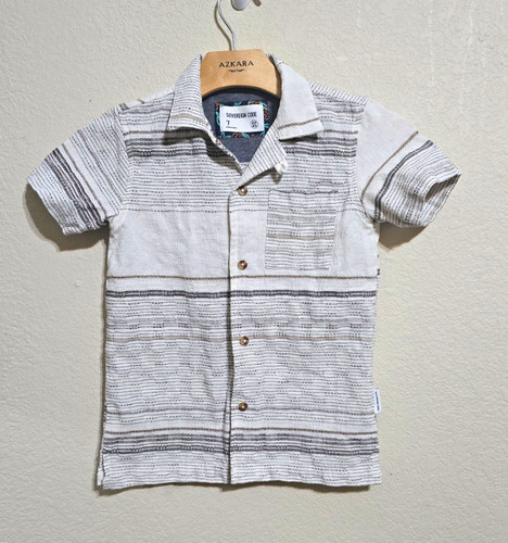 Sovereign Code Tour Boys Striped Short Sleeve Button-Up Shirt White/Black 7