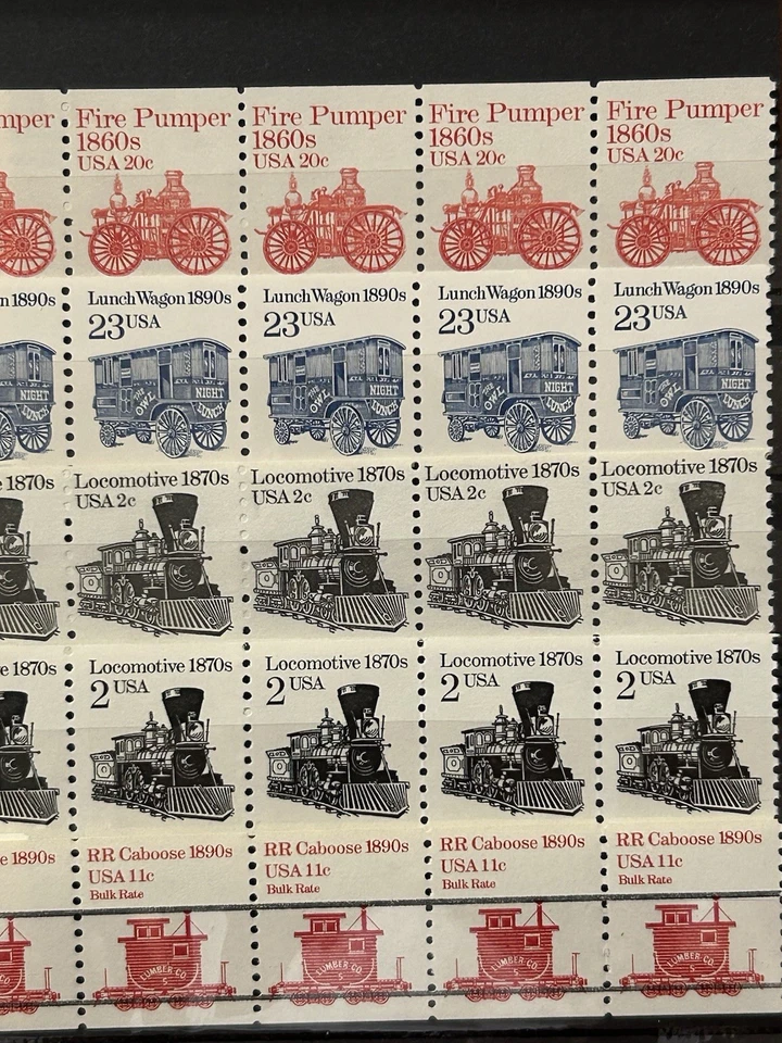 UNITED STATES 1981 -1995: Ten Diff. Transportation Series MNH - Coil Strip Of 5. - Image 3 of 3