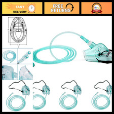 Adult Oxygen Mask with 6.6' Tubing, Adjustable Strap - 3 Pack, Size L for Europ