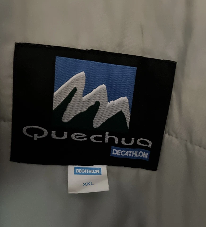 DECATHLON Quechua Two Tone Heavy Coat size XXL Mens Integral Hood Full Zip - Image 2 of 4