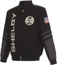 JH Designs Cobra Shelby Car cotton embroidery black jacket men XL