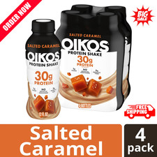 Oikos Protein Shake, Shelf Stable, Salted Caramel, 30g Protein, 12 fl oz, 4 Coun