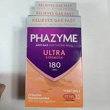 Phazyme Ultra Strength 180mg Anti-Gas Relief 3 Packs,Fast Gels Exp 06/24FREE🚚