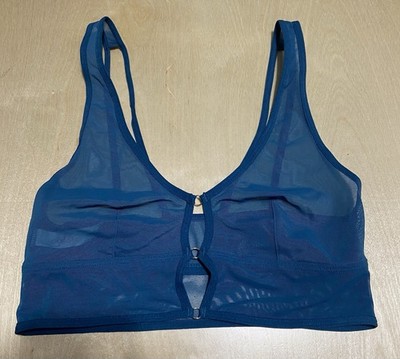 Colsie Women's Size Small Mesh Sheer Wirefree Corset Brami Bralette in Blue