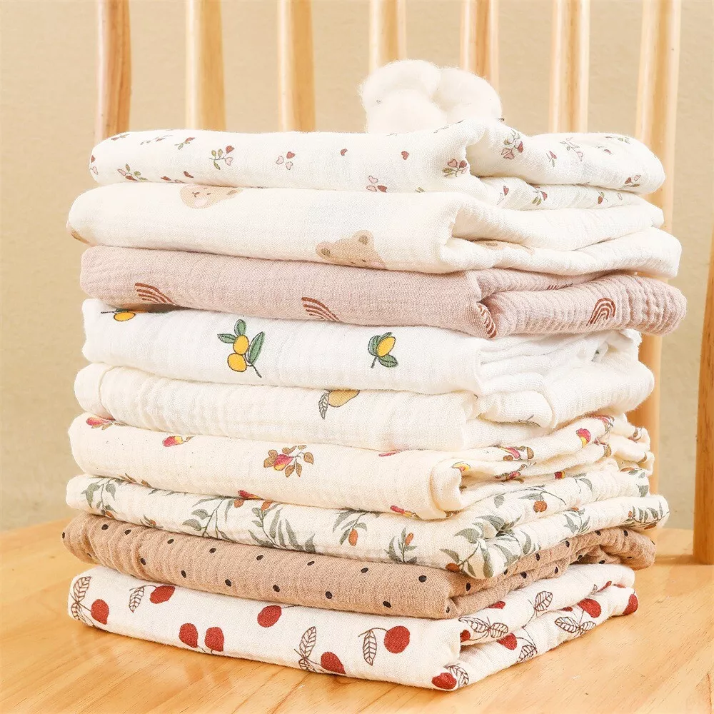 Fabric Cotton Swaddle Muslin Diaper Swaddle Blanket Baby Blanket