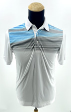 Ben Hogan Performance Short Sleeve Golf Polo Shirt Men White  Blue Small