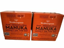 Lot/2Wedderspoon On The Go Raw Premium Manuka Honey KFactor 16 - 24 Count X 2-48