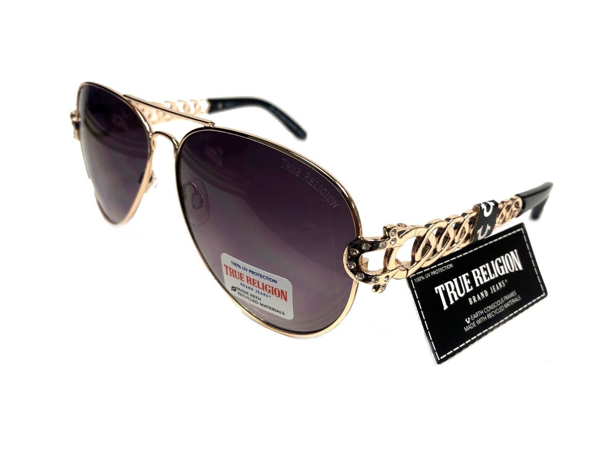 New Womens True Religion Sunglasses TR11940 Gold/Gray $190