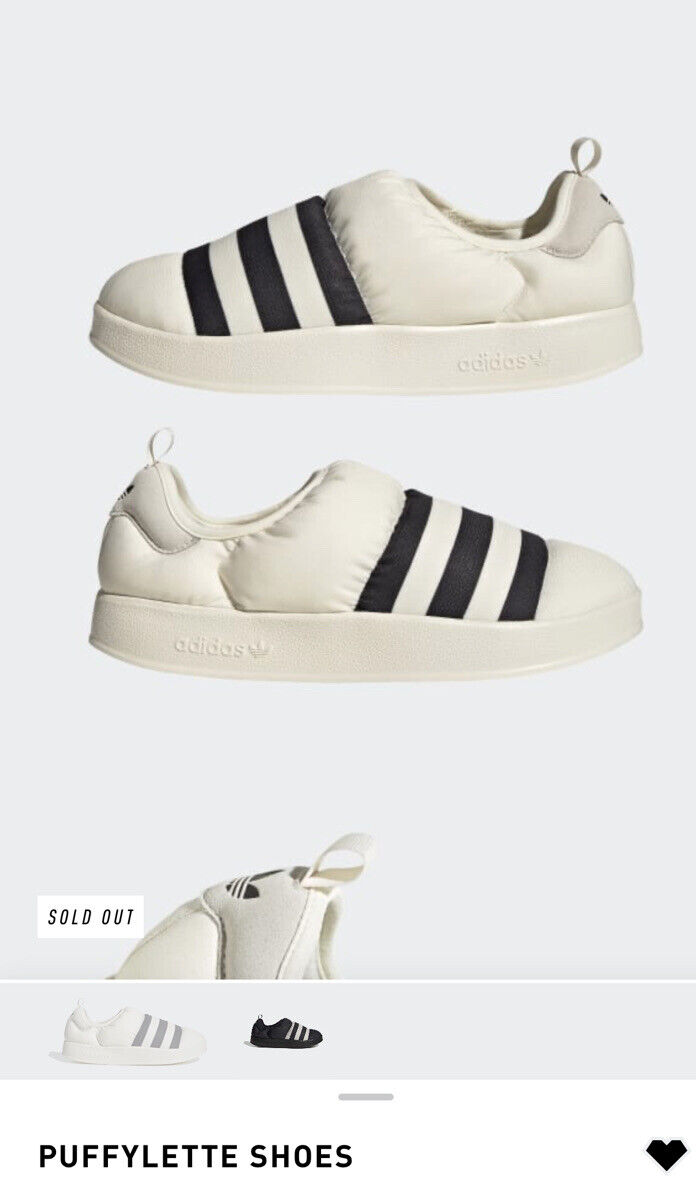 ◆adidas◆ Puppylet White Black GY1593 Size 9 - adidas Puffylette Off White Black for sale online