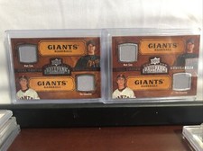 ***Lincecum Cain*** 2008 Upper Deck Ballpark Collection Dual Jersey Relic Giants