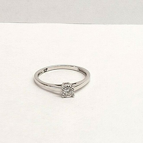 9 Carat White Gold Diamond Solitaire Engagement Ring Size M1/2 - Picture 8 of 12
