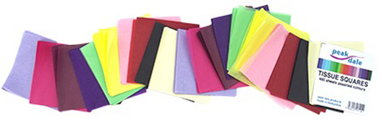 Tissue Squares - 480 assorted coloured tissue squares - 100mm (4 inch)