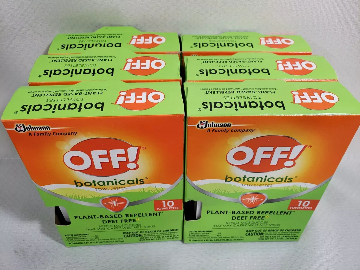 6x OFF Botanicals Towelettes Plant Based Mosquito Insect