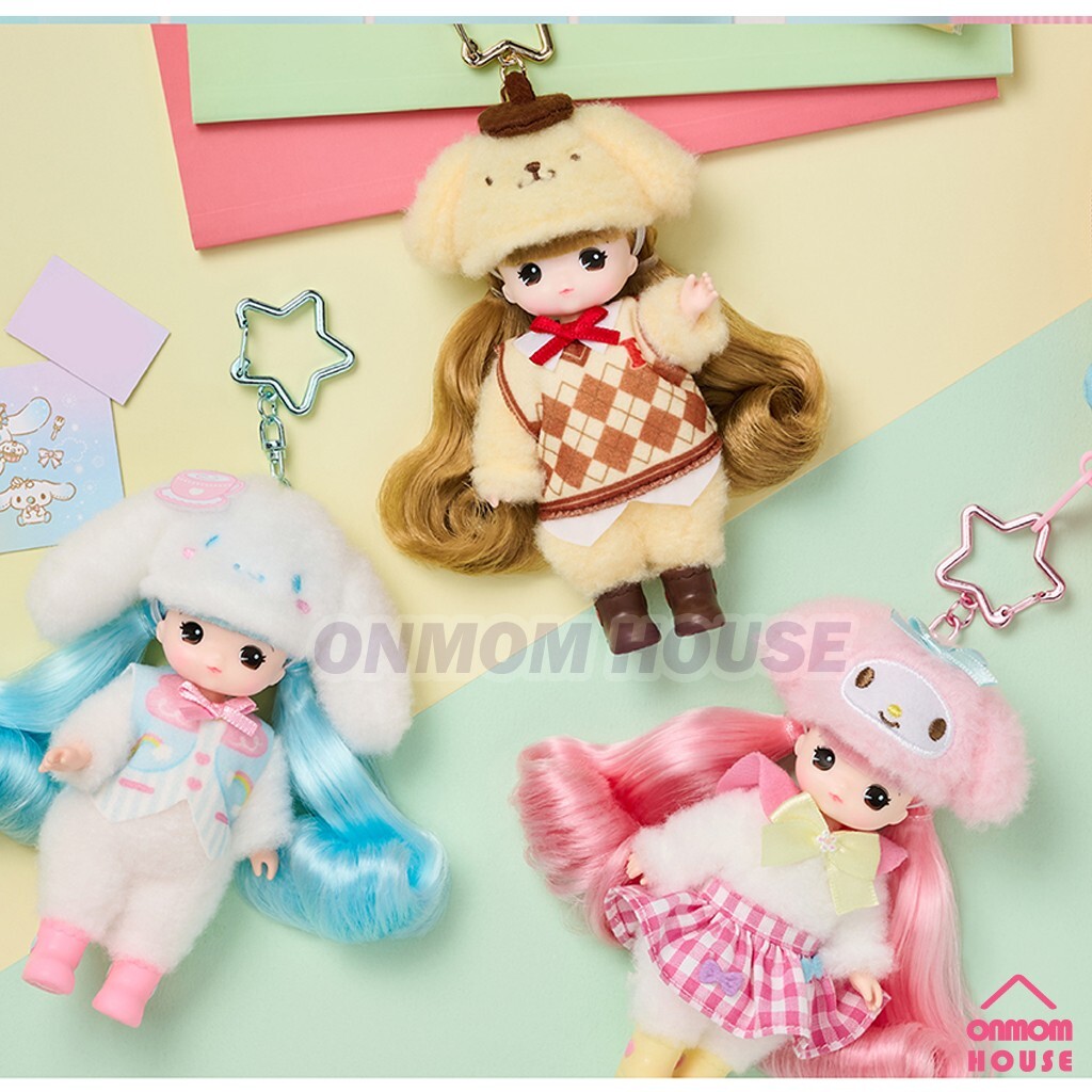 Sanrio Characters x Little Mimi 5 Type Figure Doll Keyring Korean