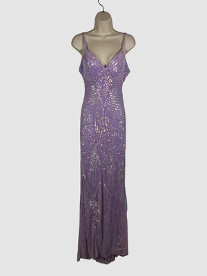 B. Darlin Womens Juniors Sequined Long Evening Dress Purple 15/16 B. Darlin Womens Juniors Sequined Long Evening Dress Purple 15/16