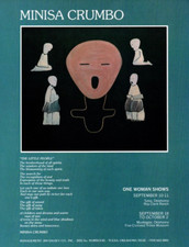 1977 MINISA CUMBO AMERICAN INDIAN ARTIST EXHIBIT ADVERTISING, POEM, VINTAGE AD