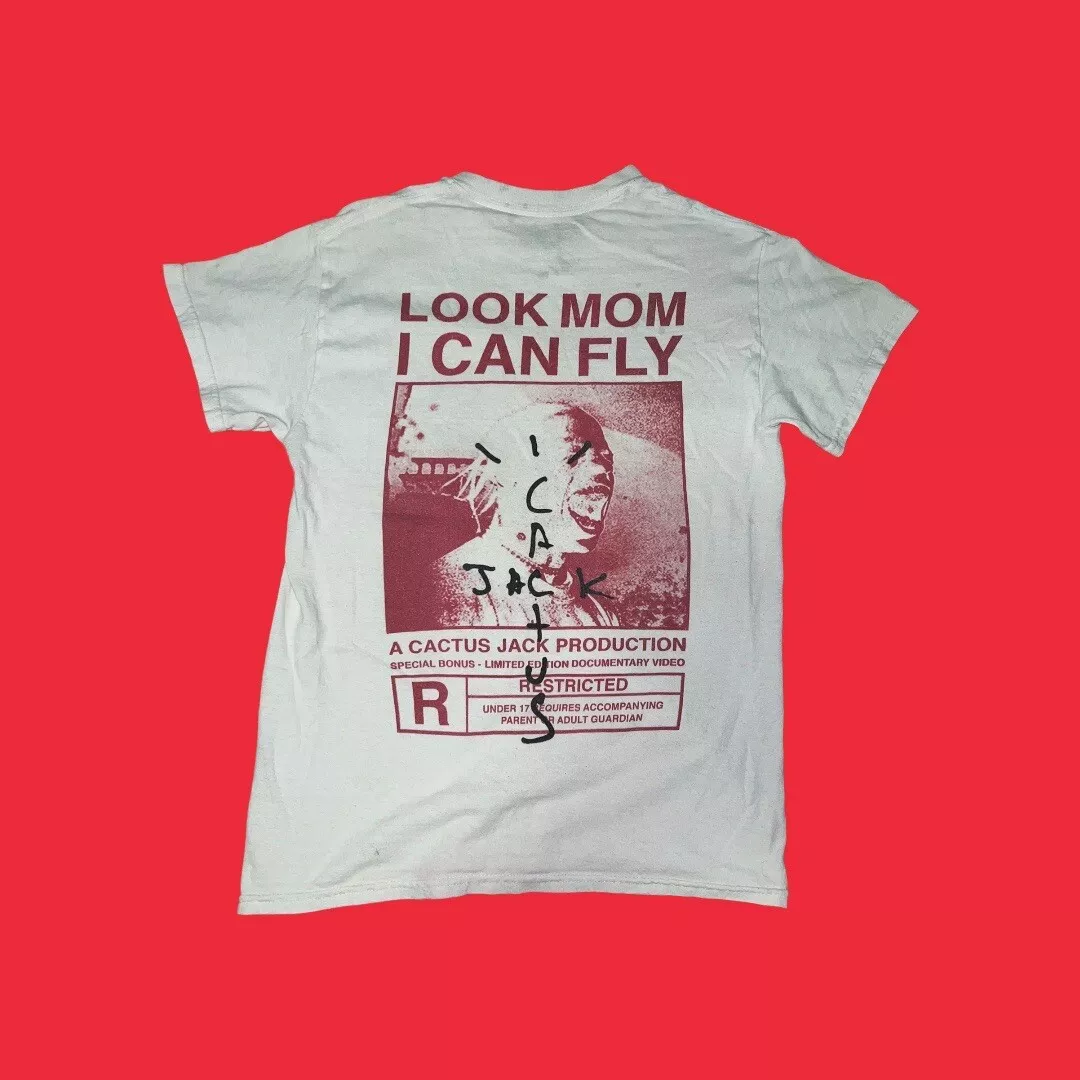 LOOK MOM I CAN FLY Cactus Jack Travis Scott T-shirt OUT0915