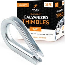 Galvanized Steel Thimbles for Wire Rope - 1/8 Inch - by Xpose Safety Pack of 24