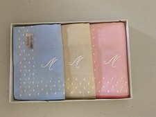 Vintage New Ladys Handkerchief Set Of 3 , 100 cotton. From Switerland