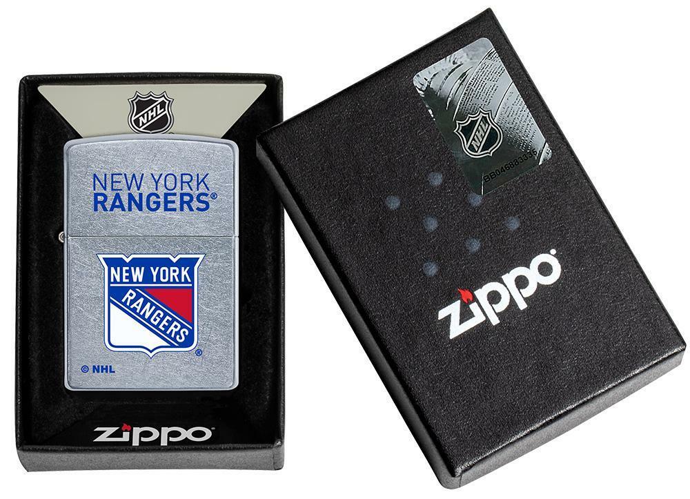 Zippo Windproof Lighter With NHL New York Rangers Logo, 49379, New In Box