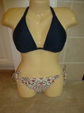 GAP SWIMSUIT HALTER BLUE FLORAL PRINT LARGE XLARGE HALTER STRING BIKINI NEW