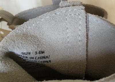 Bottes Bébé Fille Baby Gap En Cuir Daim Gris - Taille 3-6 Mois - Neuf Avec étiquettes - À Enfiler