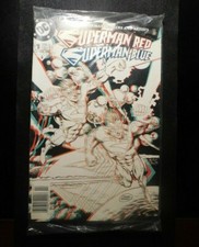 SET 4 DC SUPERMAN RED SUPERMAN BLUE 1 FEB COMIC BOOK W/ 3-D SUPER GLASSES c53XXX