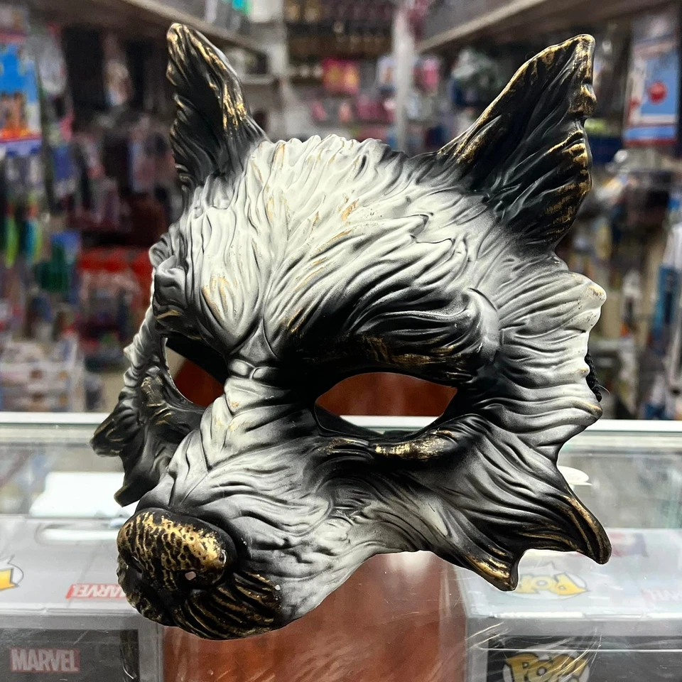 Wolf Mask Half Unisex Halloween Party Masquerade Mask (White & Gold & Black) - Image 3 of 4