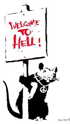 Banksy Welcome to Hell Ed. 300pc Signature Imprimee. Num