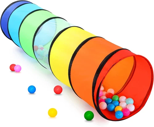 1PCS Kids Play Tunnel Tent for Toddlers, Colorful Pop Up Crawl Tunnel Toy USA