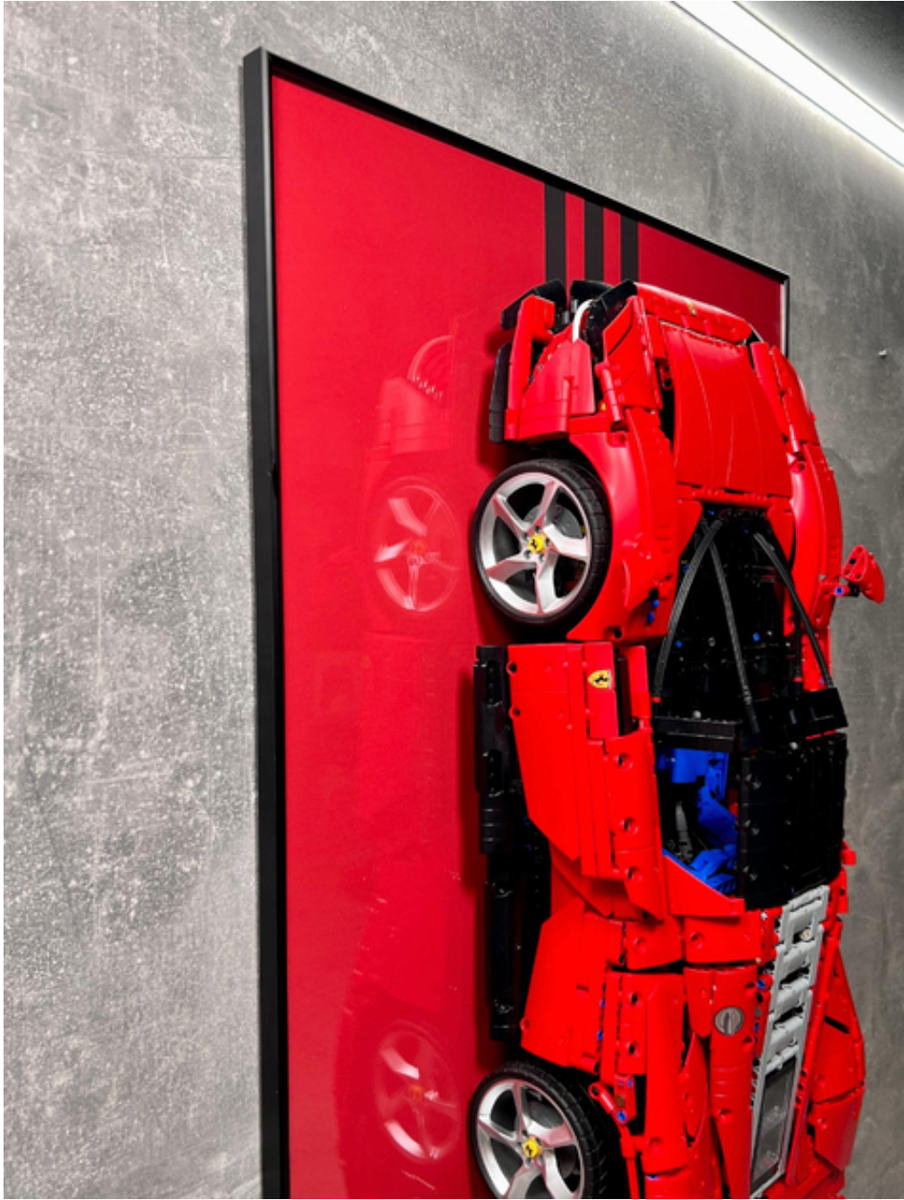 LEGO Art Wall Holder Frame 80x50 cm. for LEGO Technic Ferrari