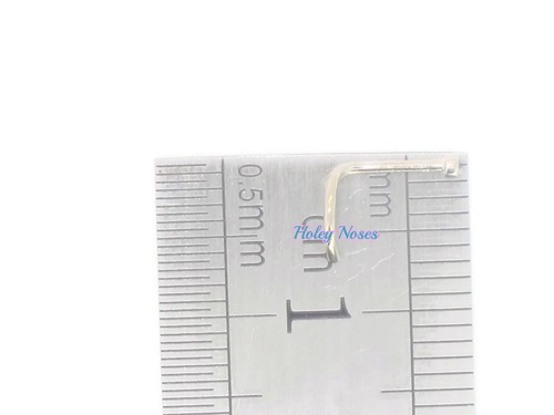 18ct white Gold 1mm Blue Diamond Nose Stud Pin Ring - Very Petite Body jewellery - Picture 4 of 5