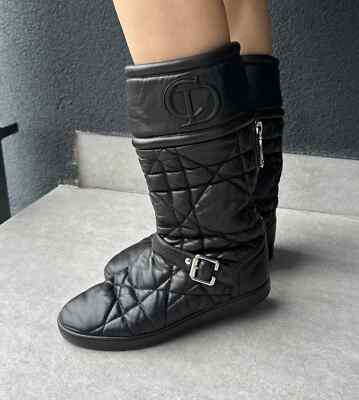 Christian Dior スウェード ブラック ロングブーツ 37 CDロゴ 楽天市場】ロングブーツ（ブランドディオール）の通販