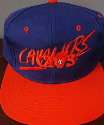 Cleveland cavaliers Vintage Blue Orange Snapback Rare Hat Cap AJR Rare Cavs