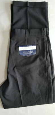 PERRY ELLIS Men Portfolio Micro Touch Flat Poly Dress Pant - 34x34 Black NEW