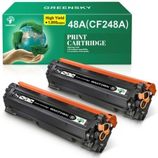 2PK Black CF248A 48A Toner Cartridge for HP LaserJet Pro MFP M28w M29w M28a