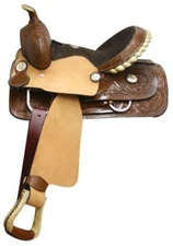 Youth Trail Pleasure Western Saddle with Silver Laced Rawhide Cantle 13" NEW