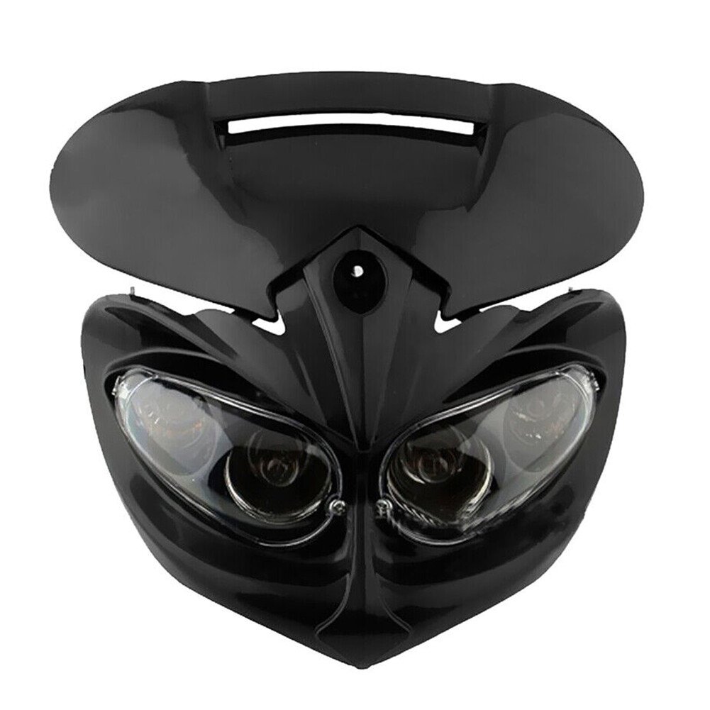 Street Fighter Headlight Lamp Fairing Indicators Black For Universal