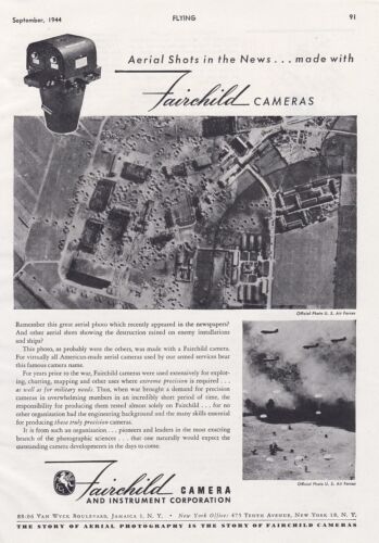 1944 Fairchild Flugzeug Luftkamera ad 1/26/2024t - Bild 1 von 1