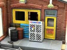 █ HO-0015-003 / 1:87 Scale AmeriGas propane cage with tanks on shelves