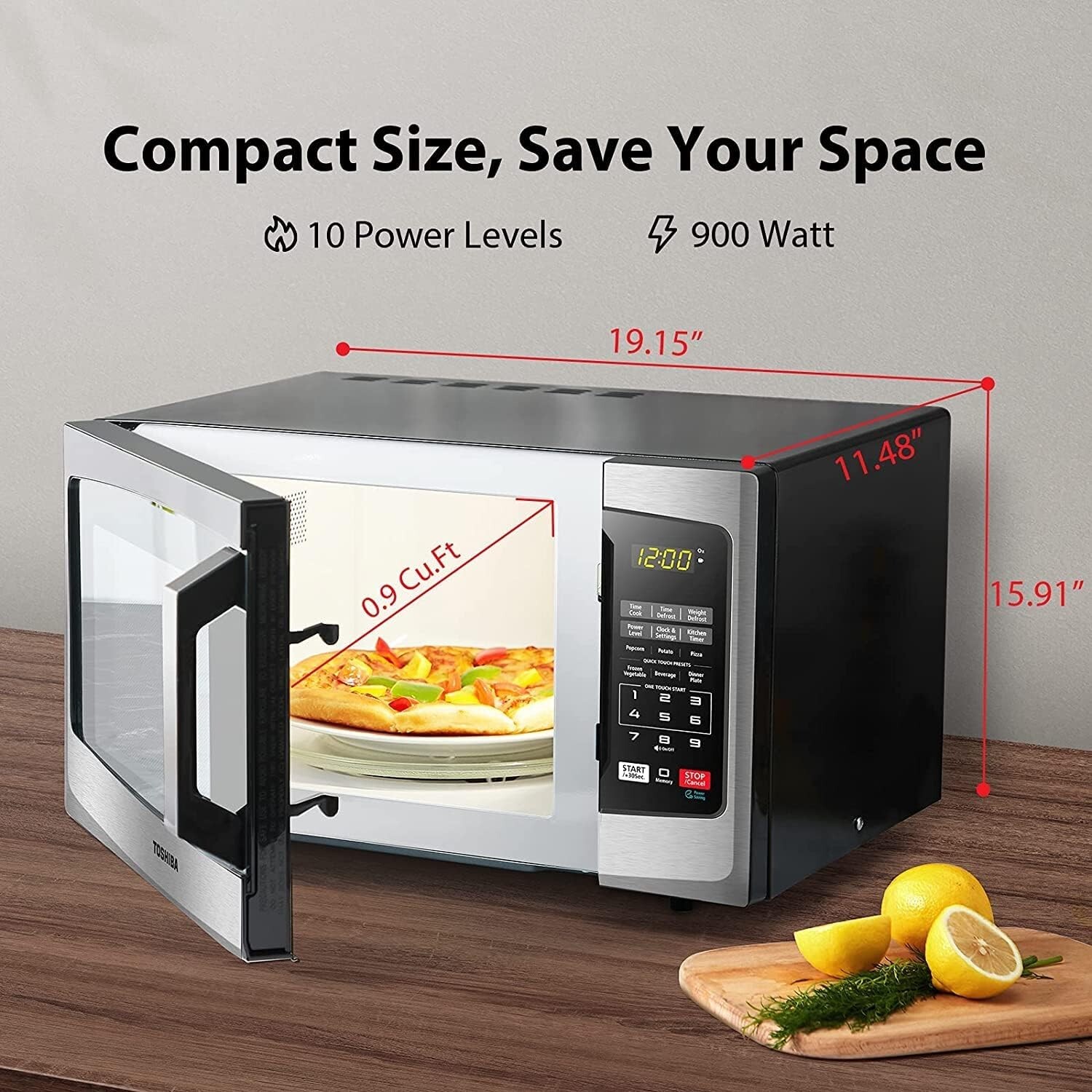 Toshiba EM925A5A-SS Microwave Oven With Sound On/Off ECO Mode And LED